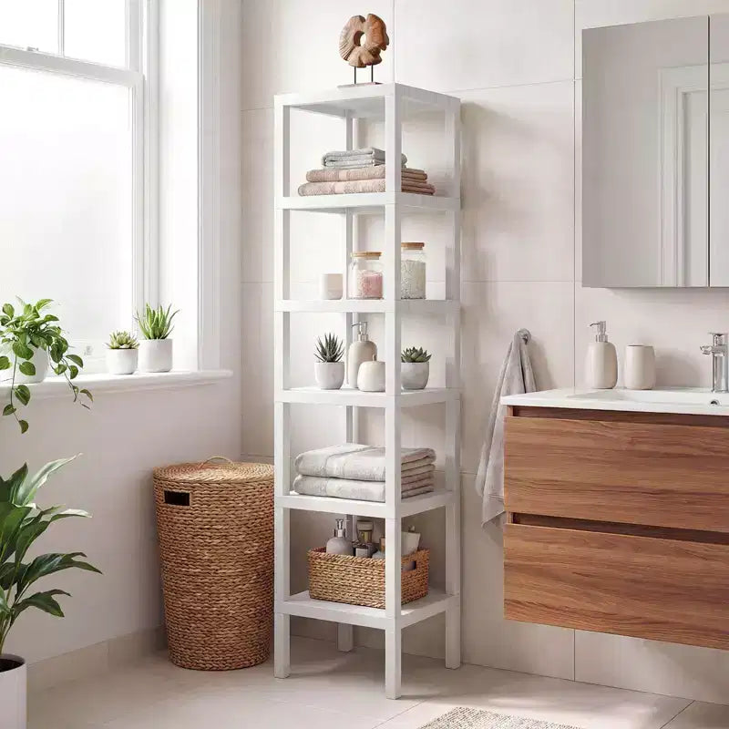 Étagère de rangement modulaire en plastique à 6 niveaux, ouverte, utilitaire