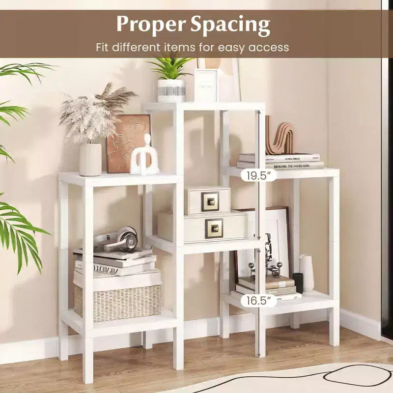 Étagère de rangement modulaire en plastique à 6 niveaux, ouverte, utilitaire