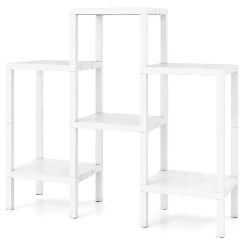 Étagère de rangement modulaire en plastique à 6 niveaux, ouverte, utilitaire
