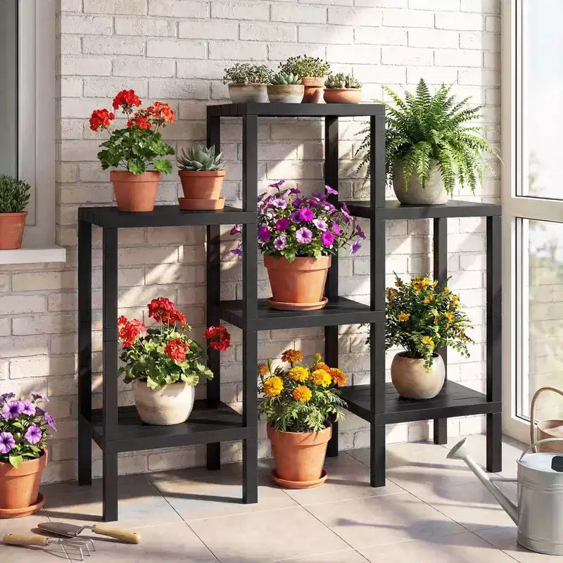 Étagère de rangement modulaire en plastique à 6 niveaux, ouverte, utilitaire
