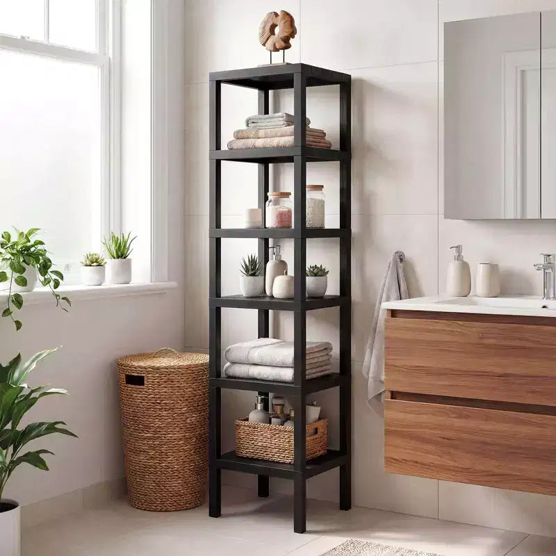Étagère de rangement modulaire en plastique à 6 niveaux, ouverte, utilitaire