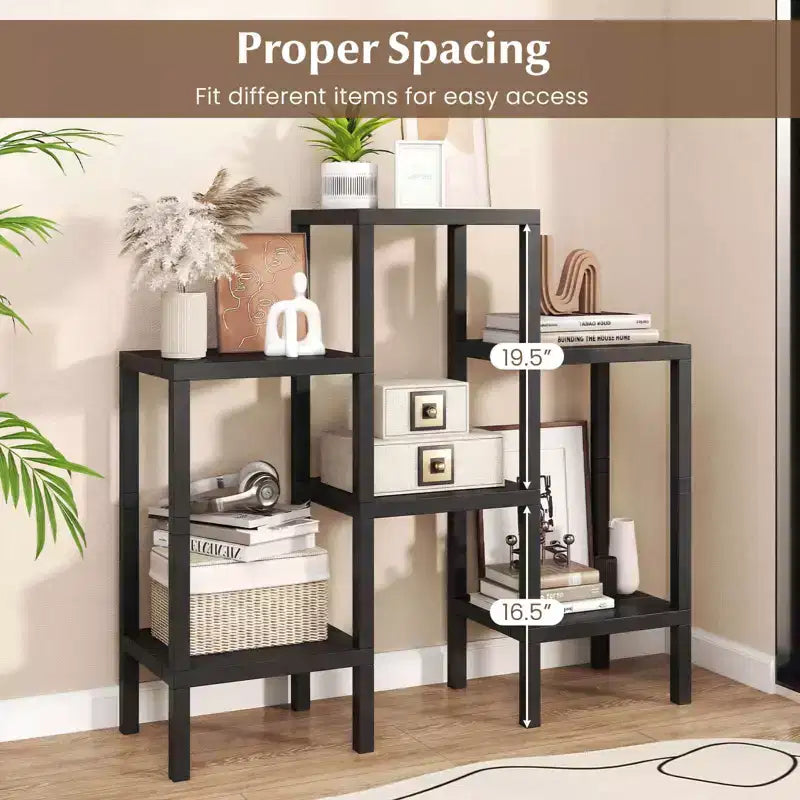 Étagère de rangement modulaire en plastique à 6 niveaux, ouverte, utilitaire