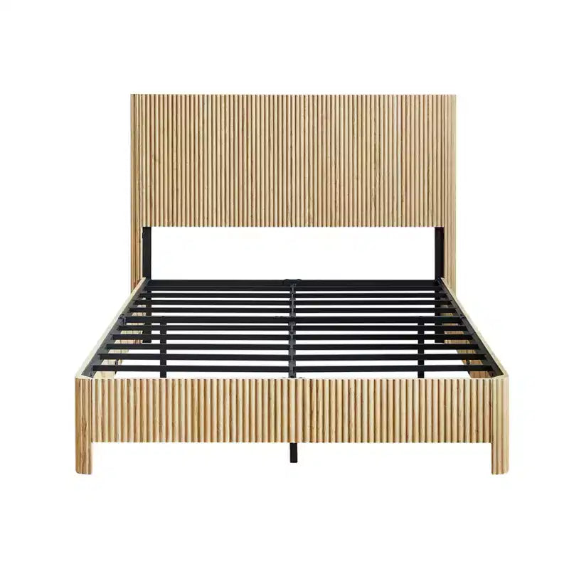 Cadre de lit en bois avec garniture ondulée
