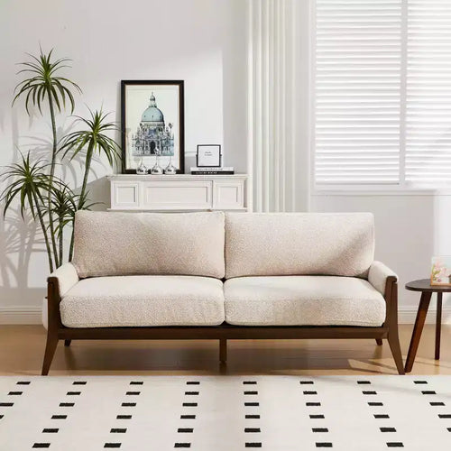 Christopher Knight Home Sneha Modern 74 3-Seater Wooden Velvet Upholstered Sofa