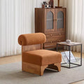 Modern Boucle Lounge Chair with Solid Wood Frame and Rolled Backrest, Soft Upholstery, for Various Rooms