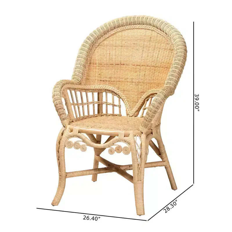 Fauteuil en rotin : Fait à la main, aucun assemblage requis