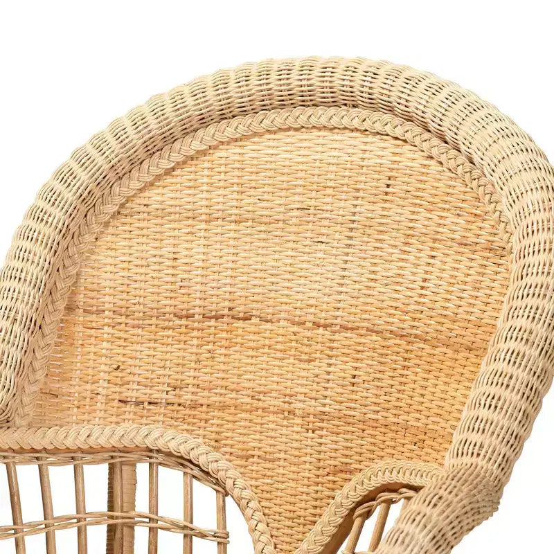 Fauteuil en rotin : Fait à la main, aucun assemblage requis